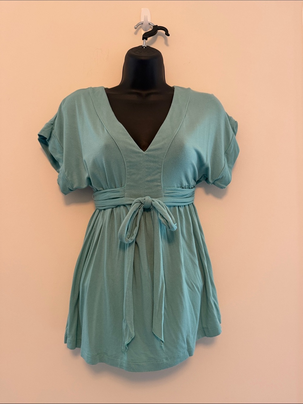Banana Republic Aqua V-Neck Tie-Waist Tunic